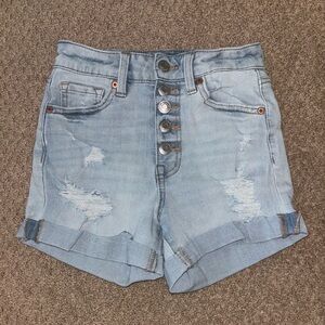 Aeropostale Light Blue Ripped Jean Shorts